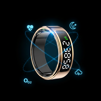 Fitness Tracker Ring with OLED Screen | Monitors Heart Rate, SpO₂, Sleep, Stress, Activity, 5ATM Waterproof, Wireless Charging