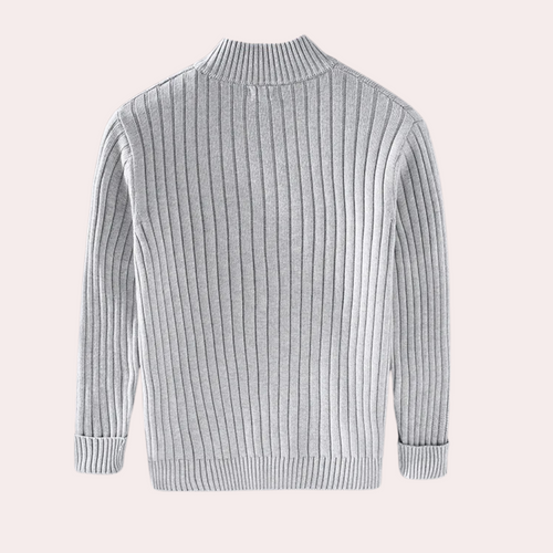 Men's Spring Cardigan with Zipper - Modern Knit Design