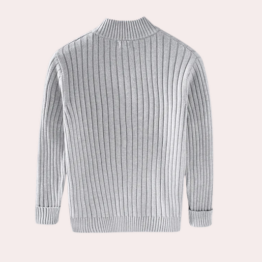 Men's Spring Cardigan with Zipper - Modern Knit Design