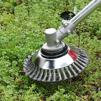 Steel Wire Brush for Trimmer – Durable Weed Removal Tool for Garden Paths