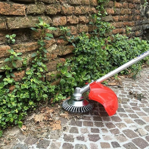 Steel Wire Brush for Trimmer – Durable Weed Removal Tool for Garden Paths