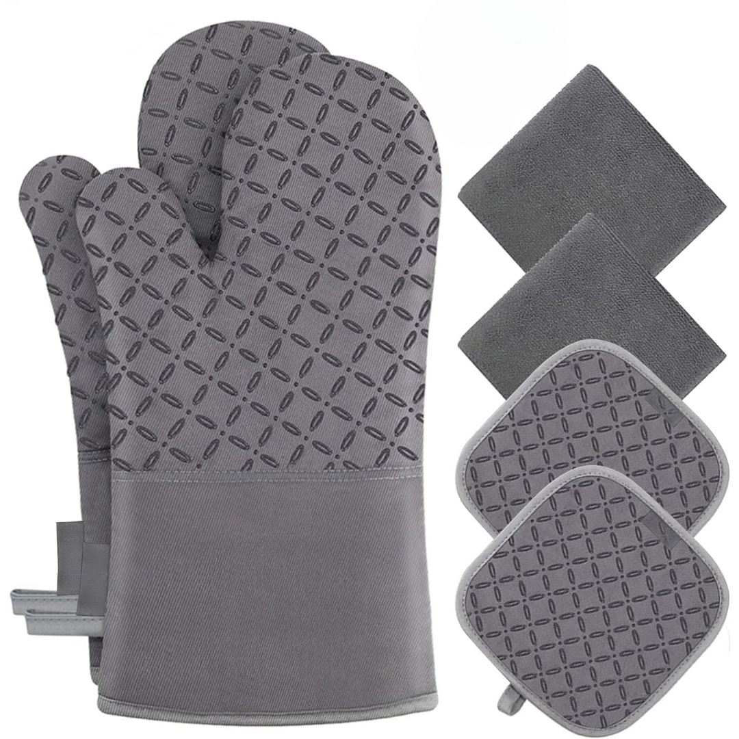 Silicone Oven Mitts Set of 6 – Heat Resistant up to 260°C