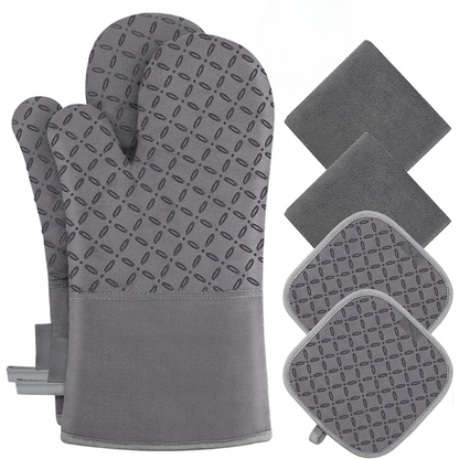 Silicone Oven Mitts Set of 6 – Heat Resistant up to 260°C