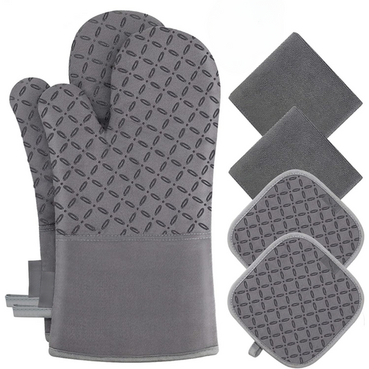 Silicone Oven Mitts Set of 6 – Heat Resistant up to 260°C
