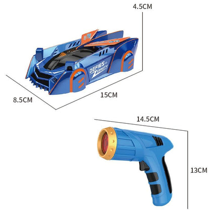 Remote-Controlled Stunt Vehicle with Laser Guidance for Wall Climbing