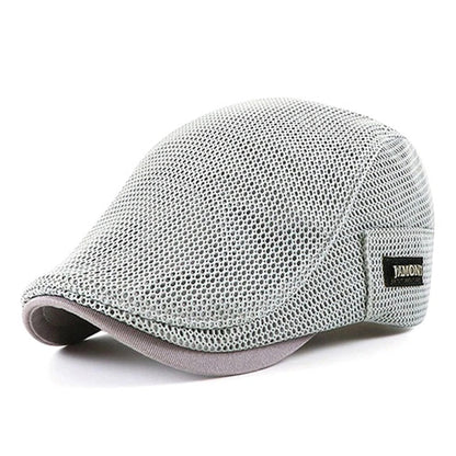 Summer Flat Cap - Breathable Mesh Beret Hat for UV Shielding