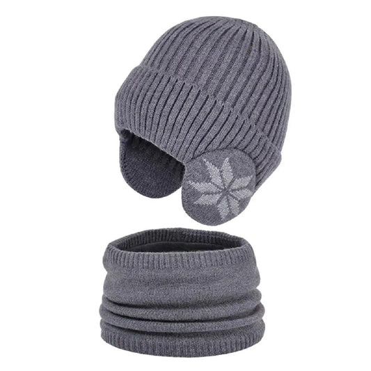 Dual Function Heated Knit Beanie and Neck Warmer