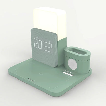 Wireless Charging Station with Lamp and Alarm Clock – Multifunctional