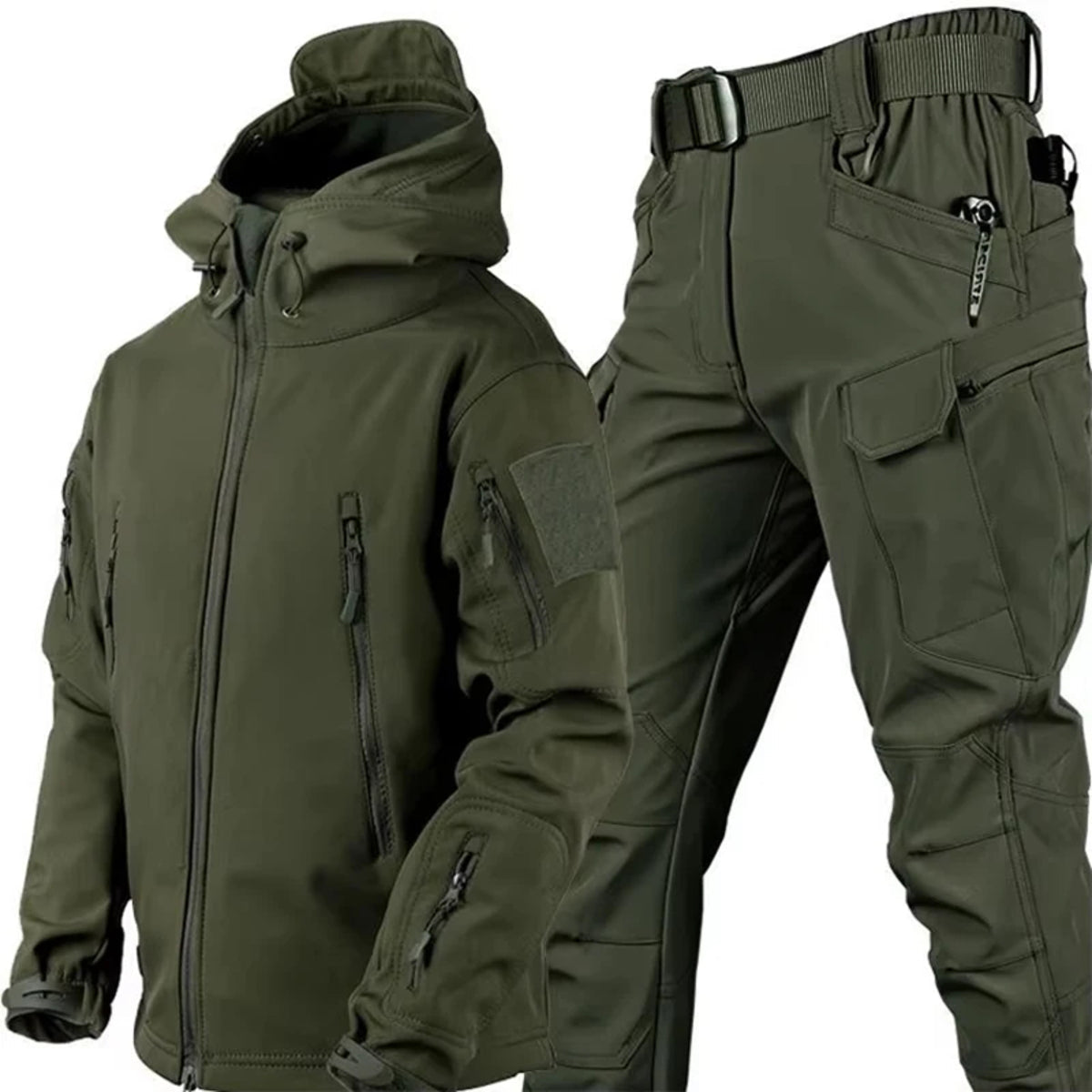 Waterproof Softshell Tactical Jacket and Cargo Pants Set for Men