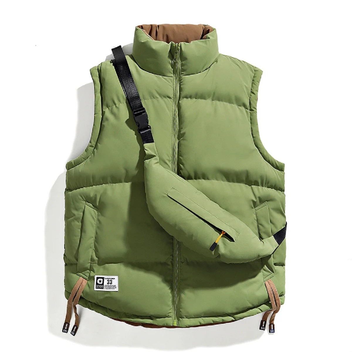 Sleeveless Winter Jacket for Men – Warm Double-Sided Vest with Backpack