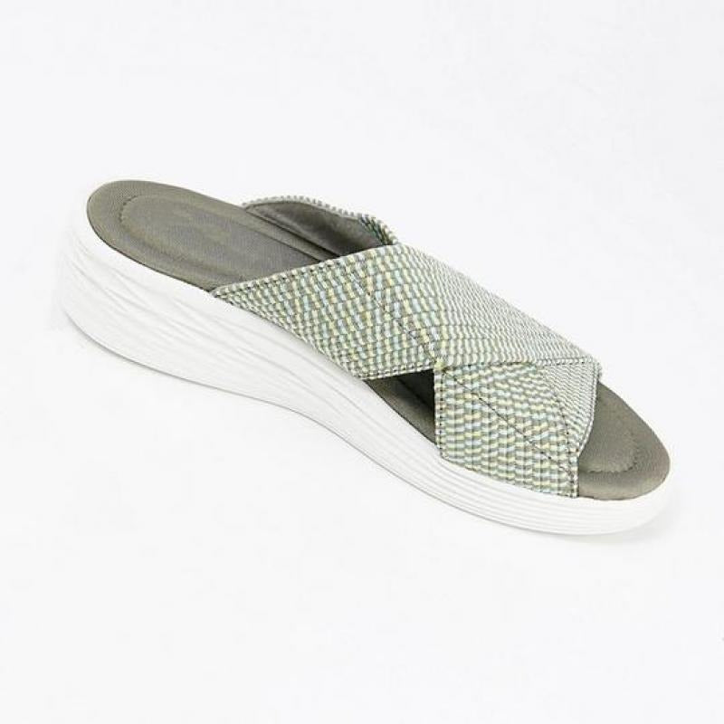 Orthotic Slide Sandals with Stretch Cross Design