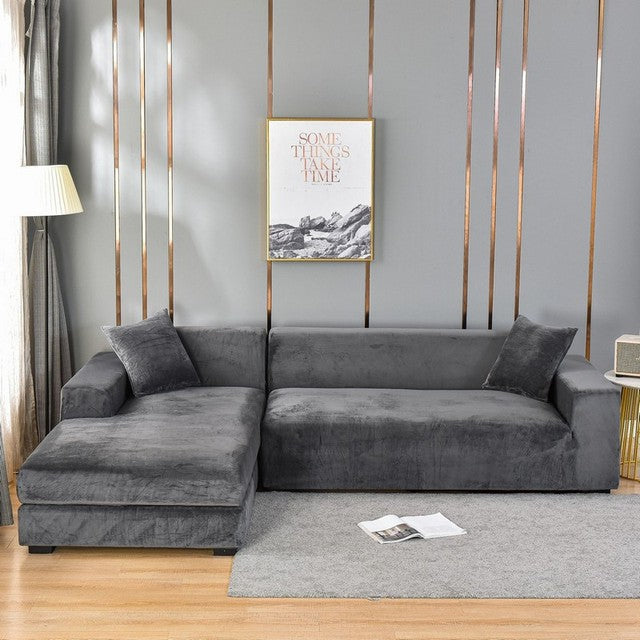 Velvet Sofa Cover | Universal Fit & Stretchable | Complete Protection & Stylish Design | Machine Washable