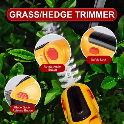 90° Adjustable Head Cordless Electric Hedge Trimmer