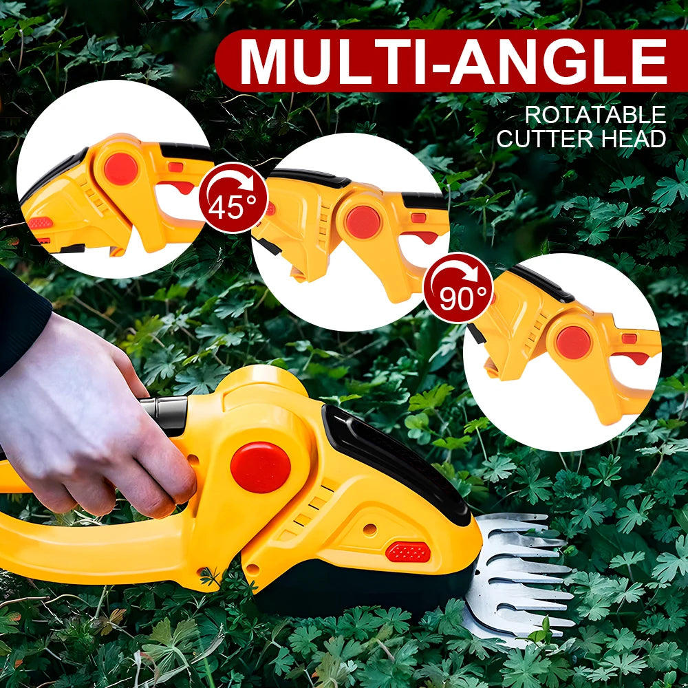 90° Adjustable Head Cordless Electric Hedge Trimmer