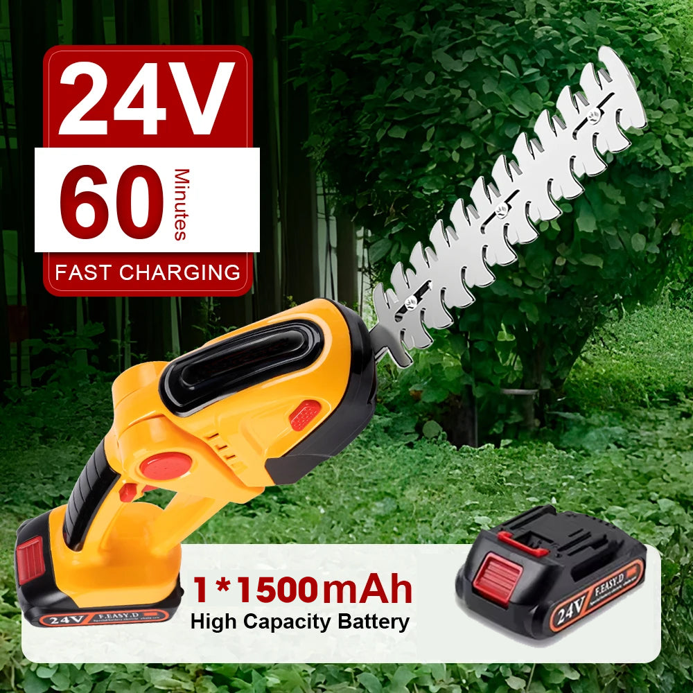 90° Adjustable Head Cordless Electric Hedge Trimmer
