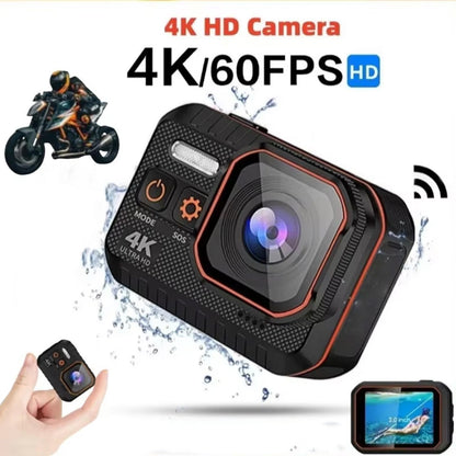 4K Waterproof Motorcycle Camera with Wide-Angle Lens