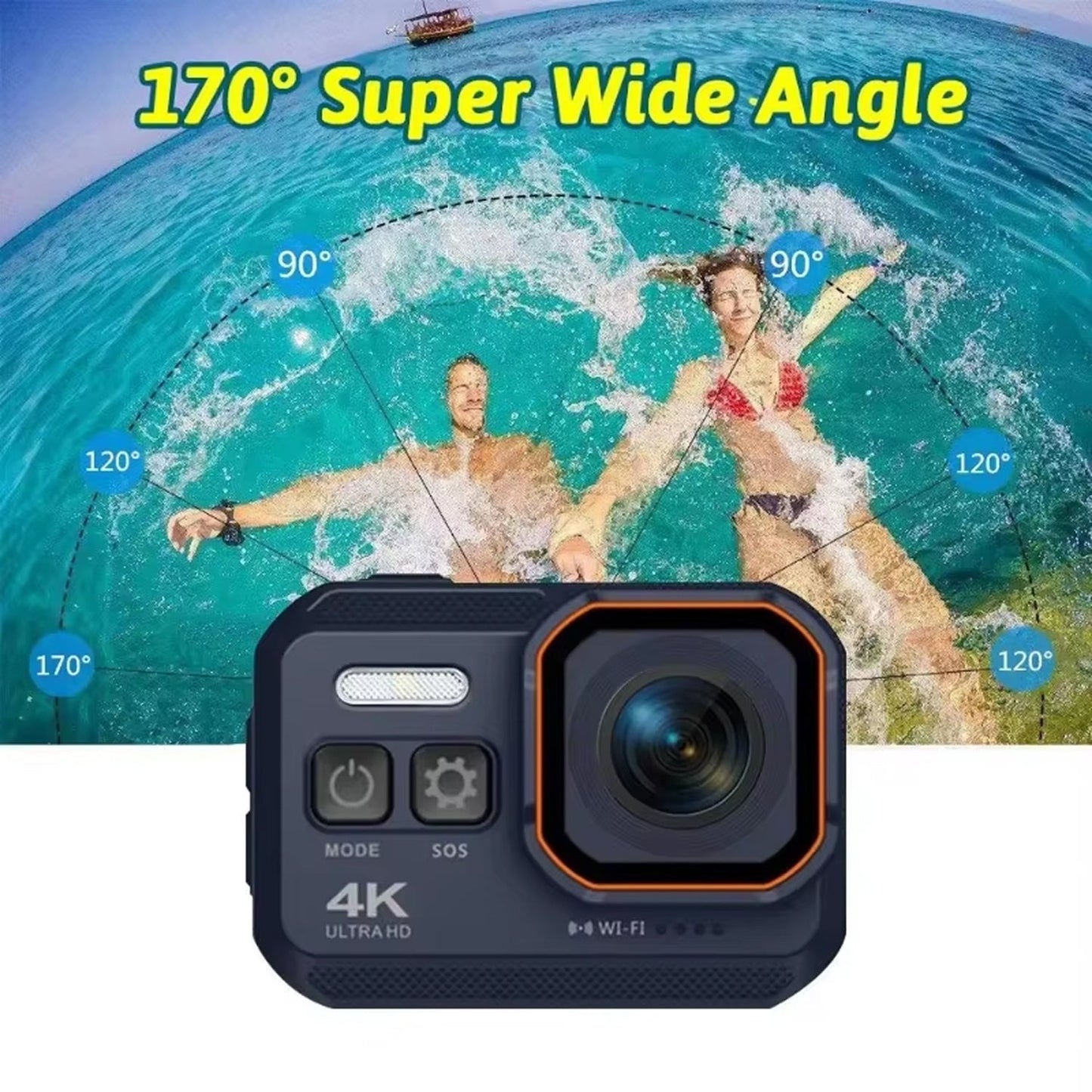 4K Waterproof Motorcycle Camera with Wide-Angle Lens