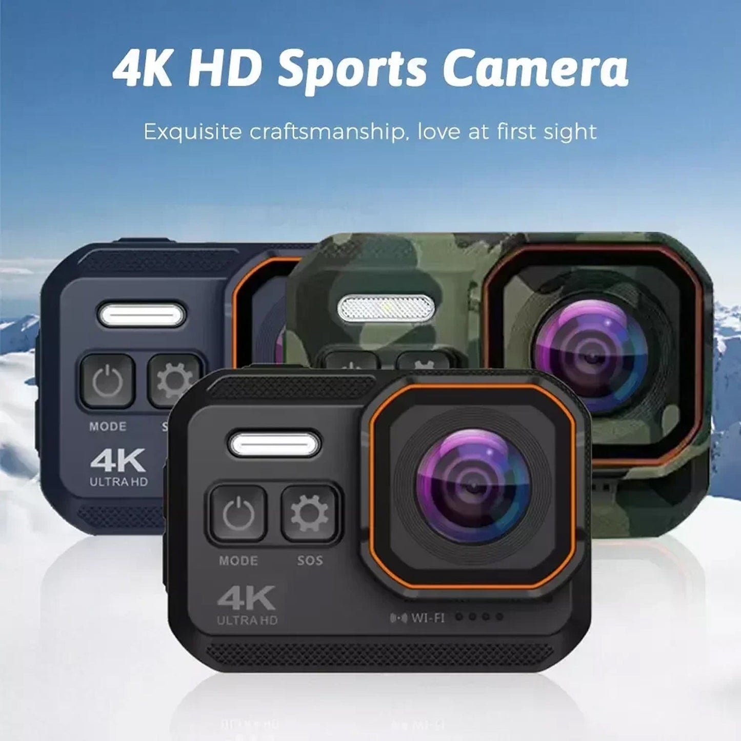 4K Waterproof Motorcycle Camera with Wide-Angle Lens