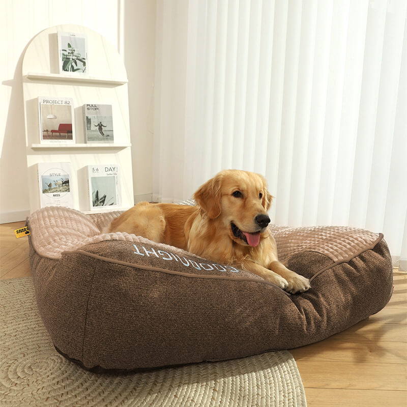 Orthopedic Dog Bed - Large Thick Cushion with Neck Support and Removable Washable Cover