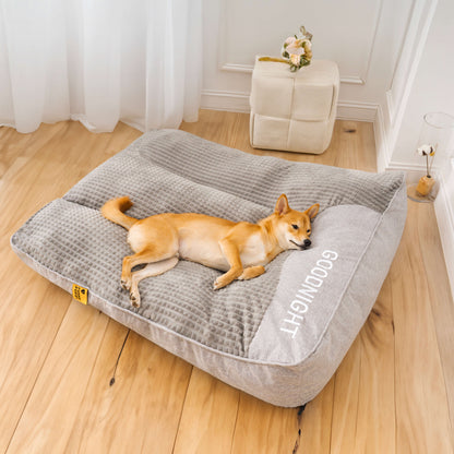 Orthopedic Dog Bed - Large Thick Cushion with Neck Support and Removable Washable Cover