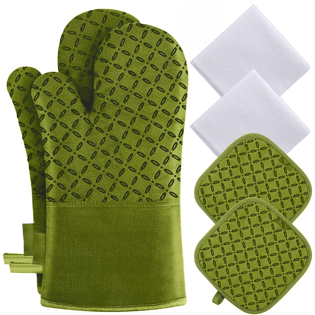 Silicone Oven Mitts Set of 6 – Heat Resistant up to 260°C