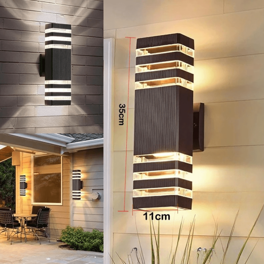 Outdoor Wall Light with Up & Down Illumination | E27 Socket | IP65 Weatherproof | 25×10×8 cm