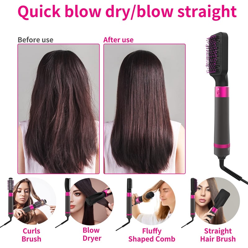 All-in-One Blow Dry Brush with 5 Versatile Attachments