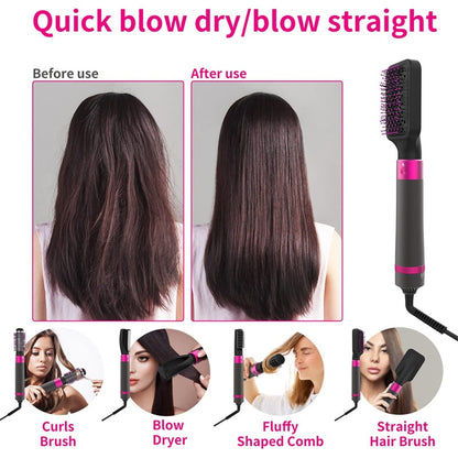 All-in-One Blow Dry Brush with 5 Versatile Attachments