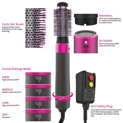 All-in-One Blow Dry Brush with 5 Versatile Attachments