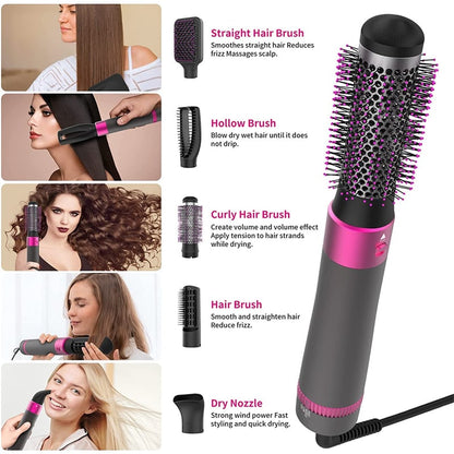 All-in-One Blow Dry Brush with 5 Versatile Attachments