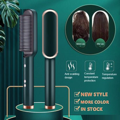 Ceramic Hair Styling Brush with Cordless Convenience and Custom Heat Settings