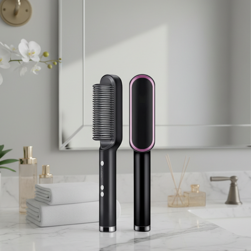 Ionic Ceramic Hair Styling Brush with Adjustable Heat Settings