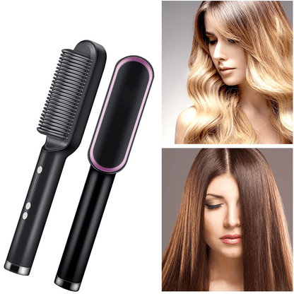 Ionic Ceramic Hair Styling Brush with Adjustable Heat Settings