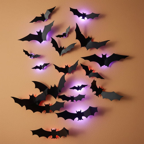 Illuminated 3D Bat Wall Decor – Spooky Halloween Clings