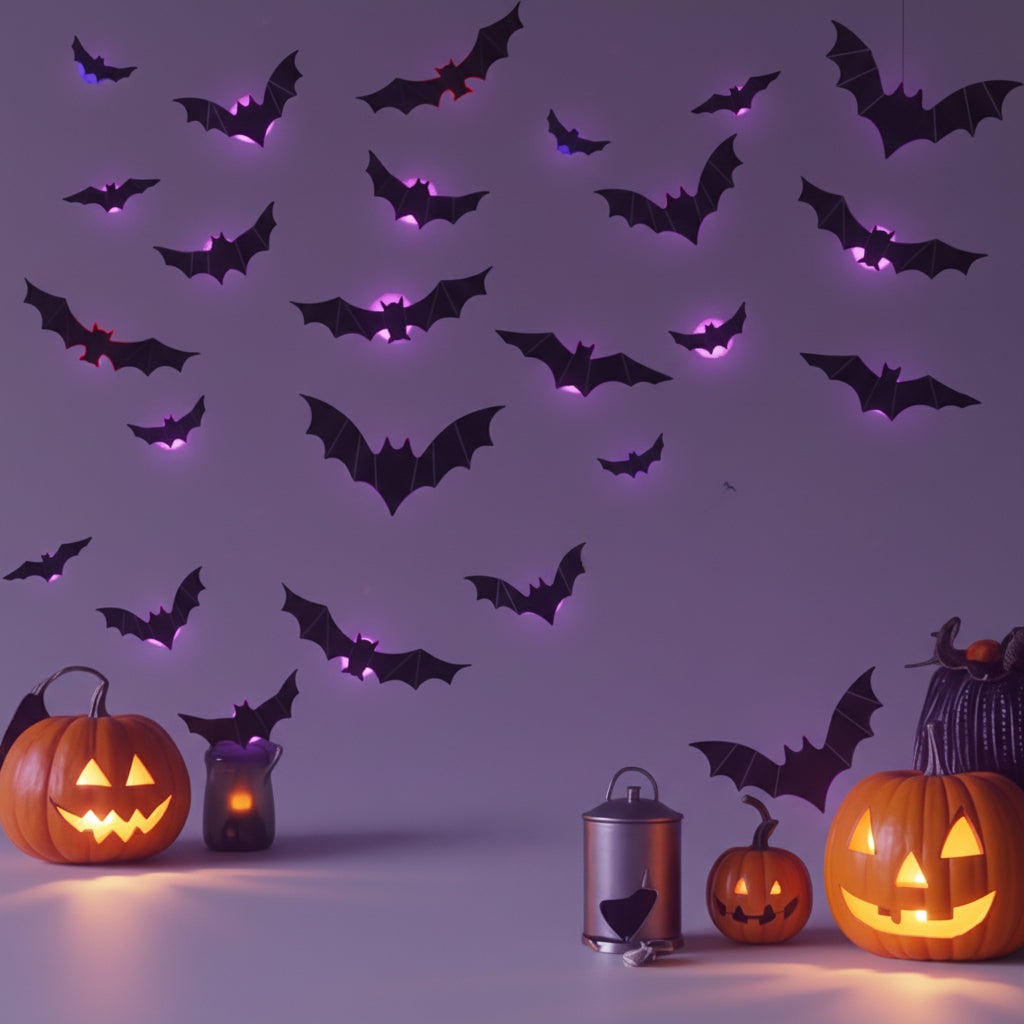 Illuminated 3D Bat Wall Decor – Spooky Halloween Clings