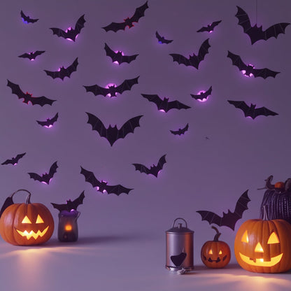 Illuminated 3D Bat Wall Decor – Spooky Halloween Clings