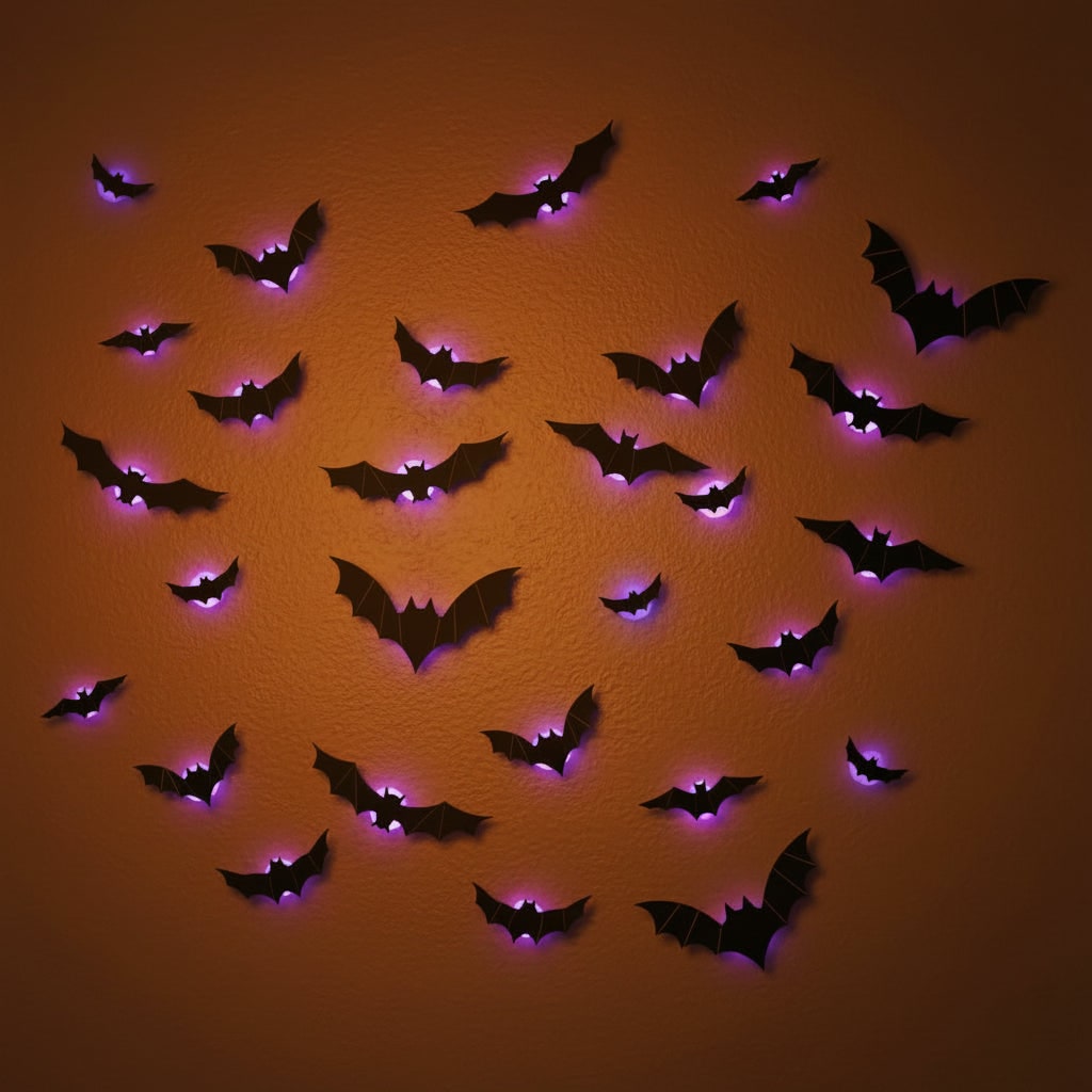 Illuminated 3D Bat Wall Decor – Spooky Halloween Clings