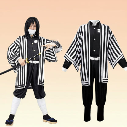 Anime-Inspired Costume Set with Haori Jacket & Accessories