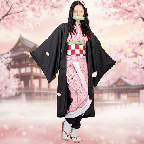 Anime-Inspired Costume Set with Haori Jacket & Accessories