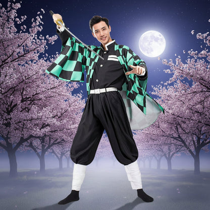 Anime-Inspired Costume Set with Haori Jacket & Accessories