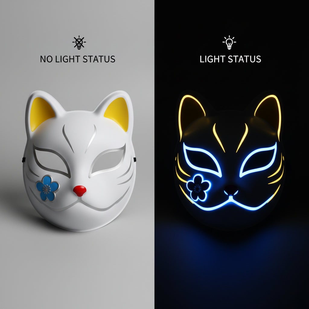 Radiant Anime Character Costume Set with Illuminated Mask & Wig