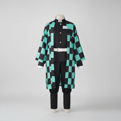 Anime Character Costume with Checkered Haori for Ultimate Cosplay