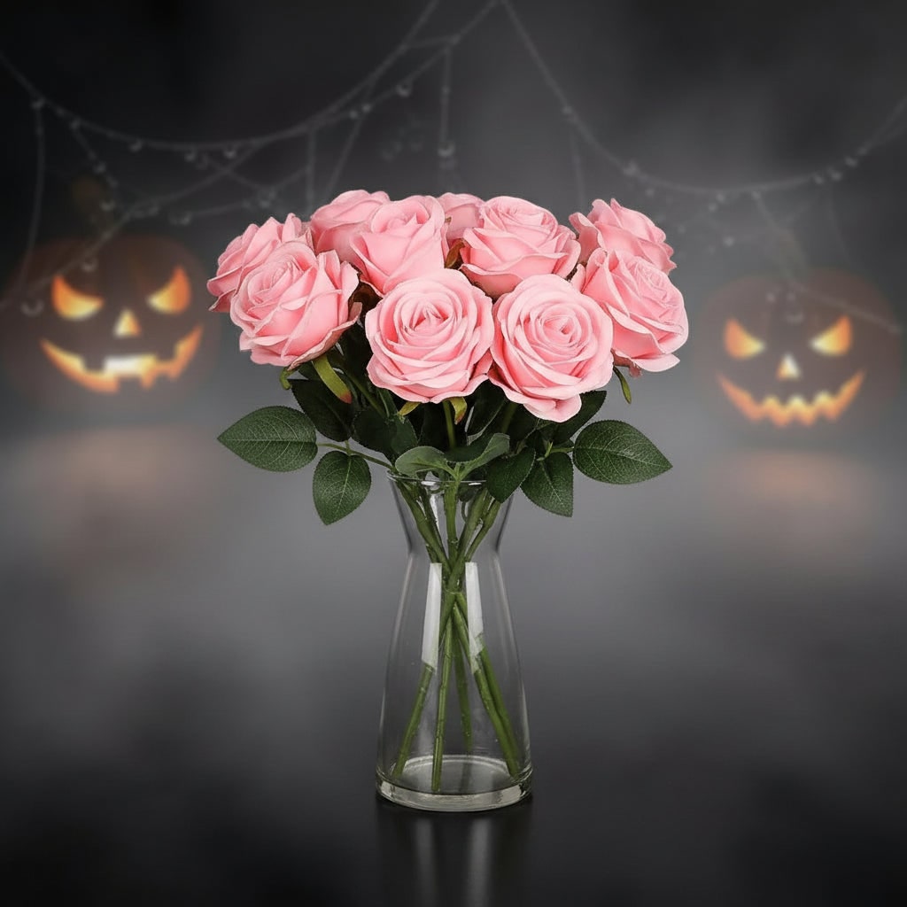 Gothic Elegance Artificial Rose Bouquet for Halloween Decor