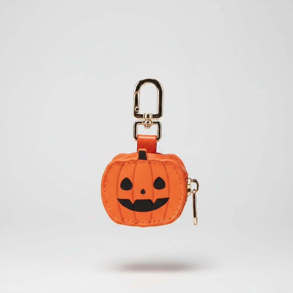 Spooktacular Halloween Keychain Coin Pouch with Zipper Closure