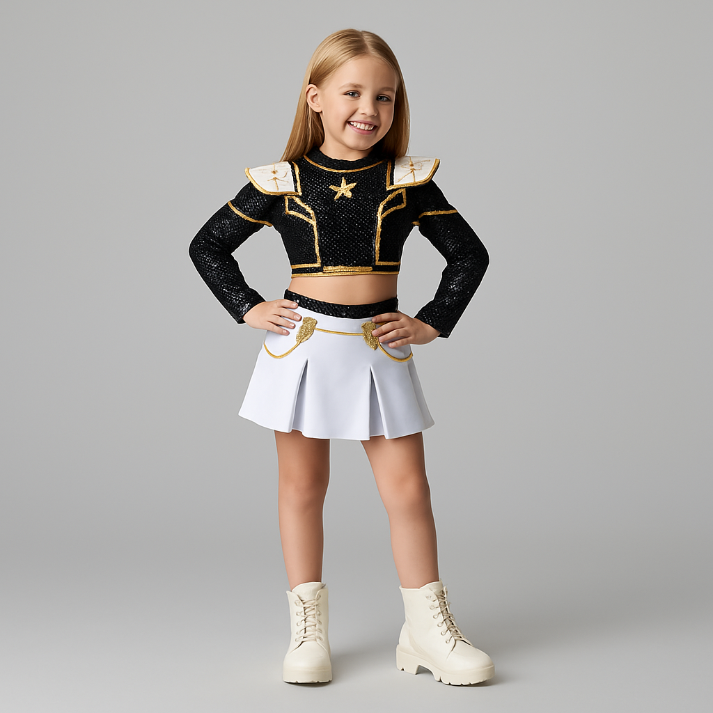 Vibrant Cheerleader Costume Set for Halloween Festivities