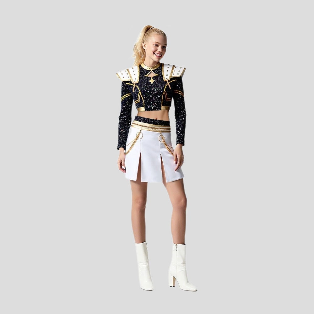 Vibrant Cheerleader Costume Set for Halloween Festivities