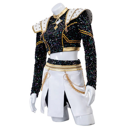 Vibrant Cheerleader Costume Set for Halloween Festivities