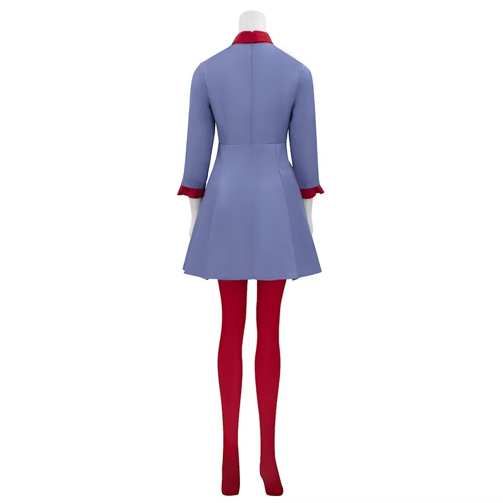Charming Anime Dress Set with Red Bow and Tights for Events