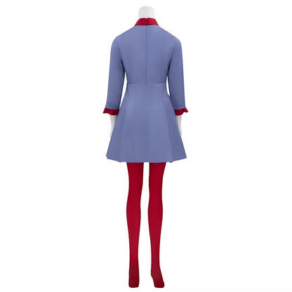 Charming Anime Dress Set with Red Bow and Tights for Events