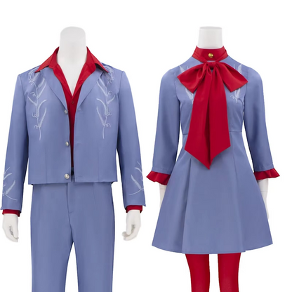 Charming Anime Dress Set with Red Bow and Tights for Events